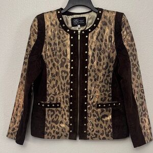 Sharif Sueded Leather Jacket Size Large EUC